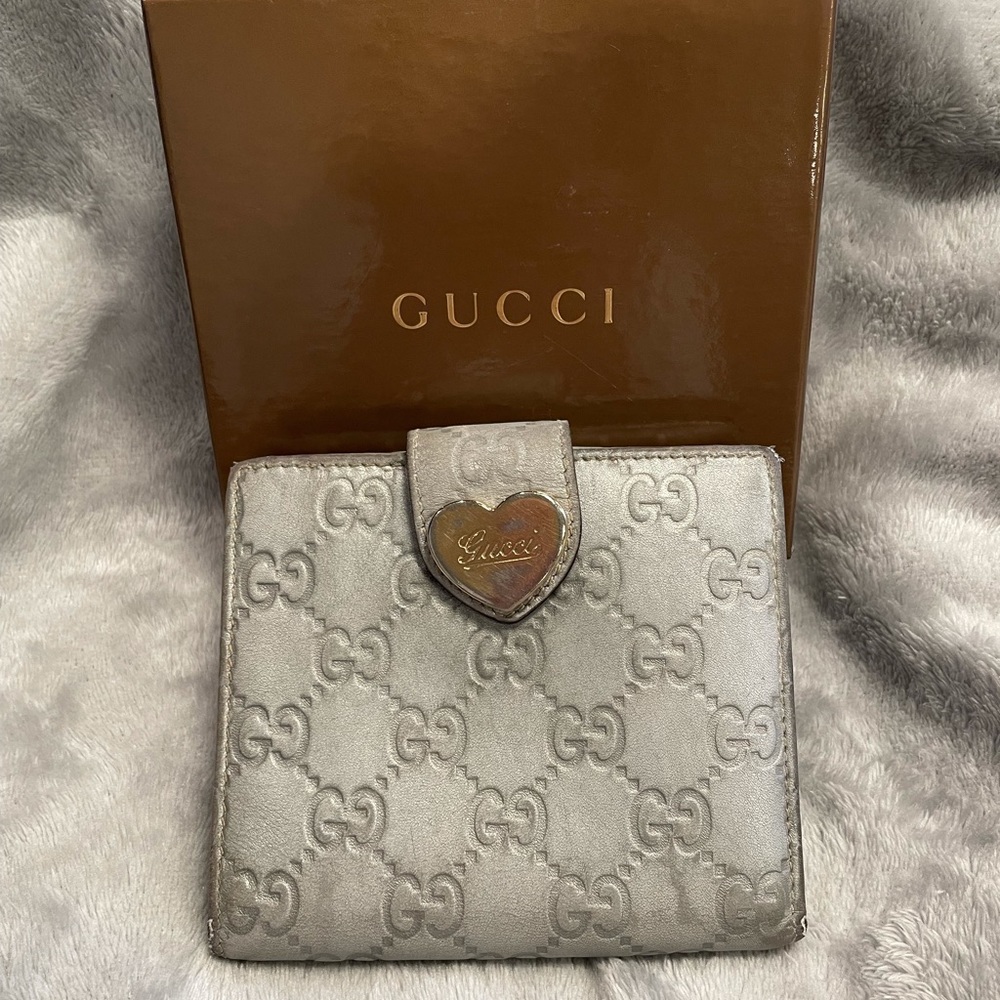 Gucci Trifold Guccissima Wallet Silver Monogram
